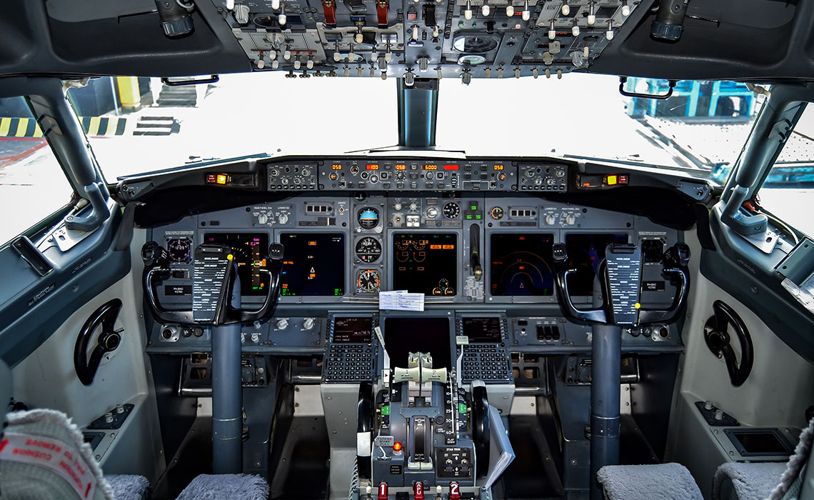 View of a plane cockpit